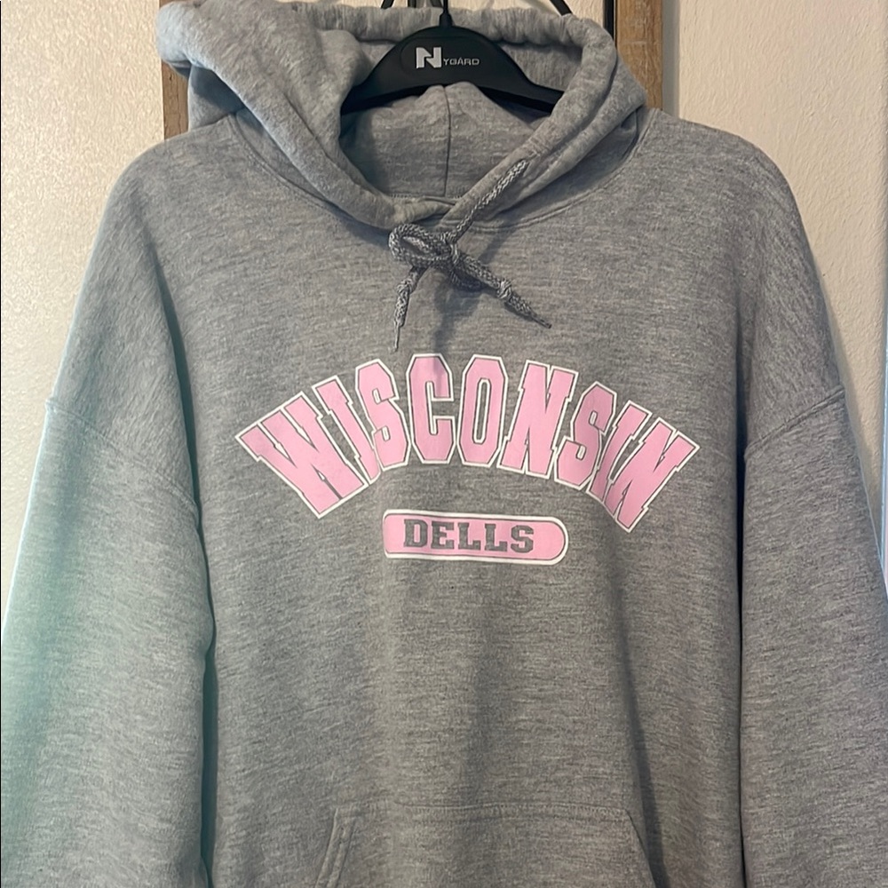 Gray Hoodie with Pink Wisconsin Dells Print